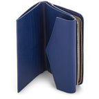 portefeuille compagnon dos à dos - saffiano signature #couleur_bleu-fonc