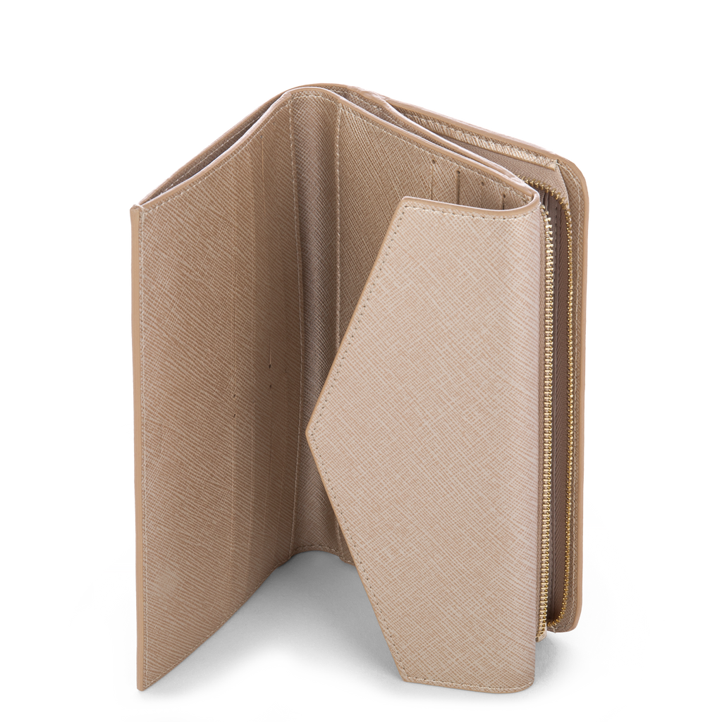 compagnon dos à dos - saffiano signature #couleur_champagne