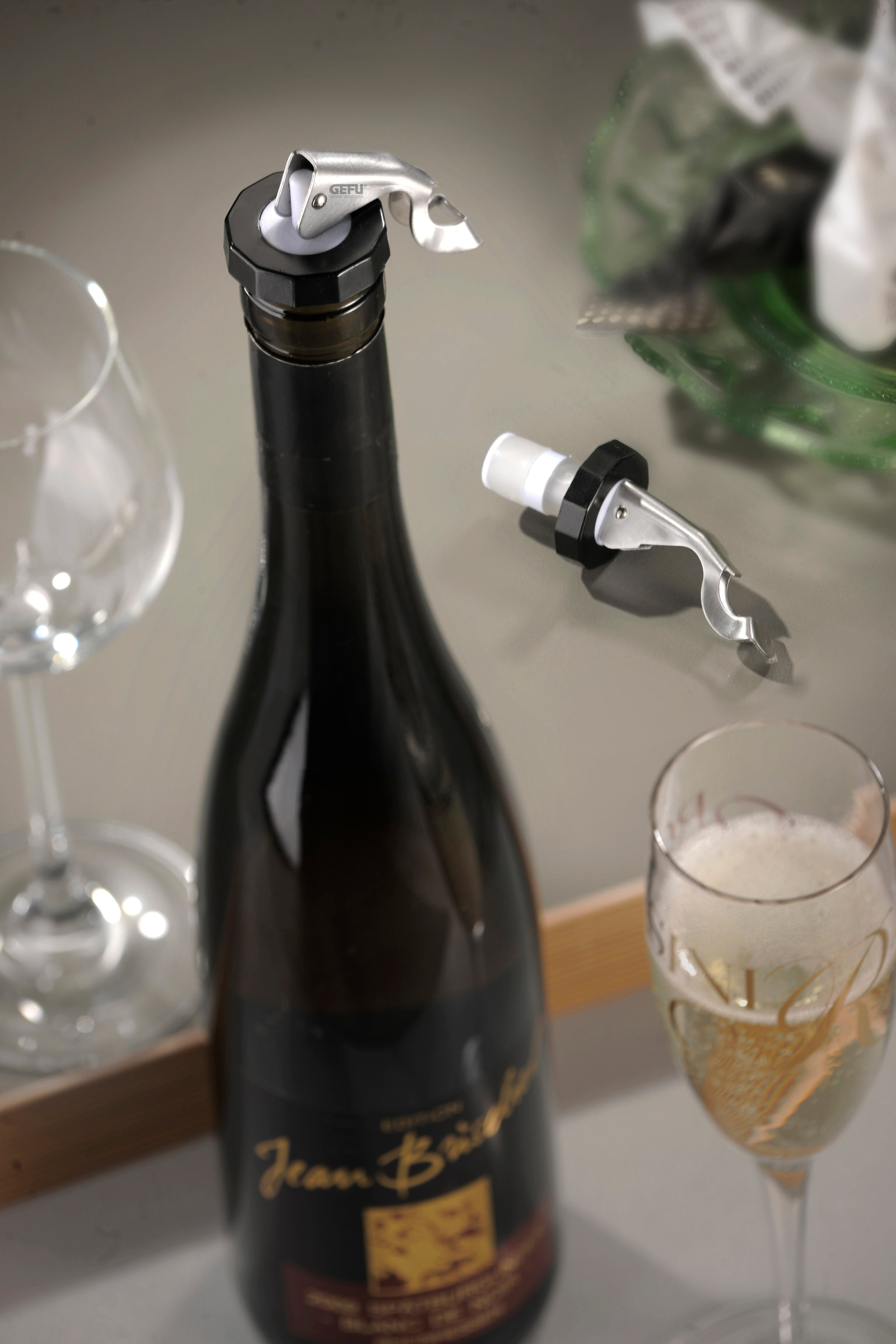 Botelo - Lot De 2 Bouchons De Bouteille - Noir/Argent