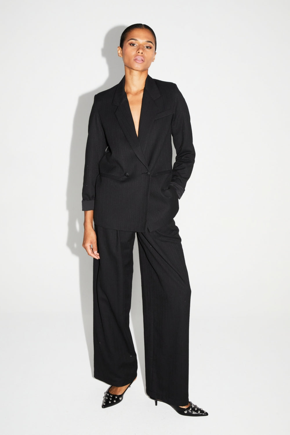 Blazer Ema Noir Éclat Fabriqué En Italie