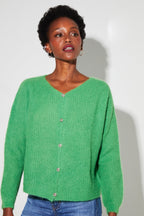 Cardigan Angelo Baby Alpaga Green Fabriqué En Italie