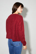 Cardigan Angelo Baby Alpaga Bordeaux Fabriqué En Italie