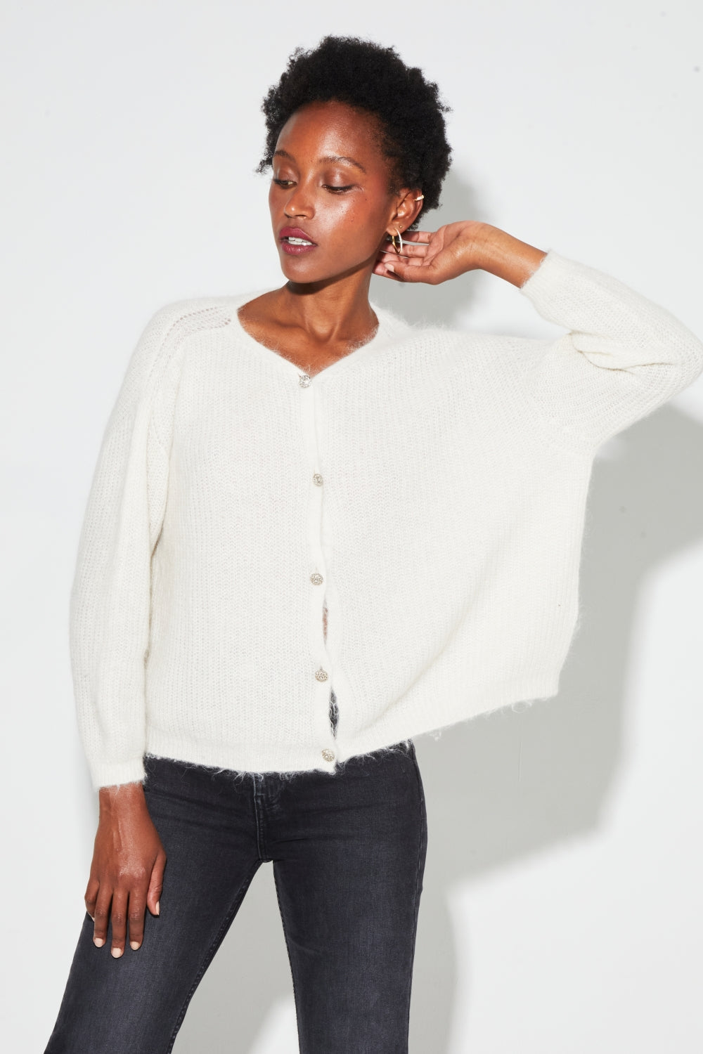Cardigan Angelo Baby Alpaga Naturel Fabriqué En Italie