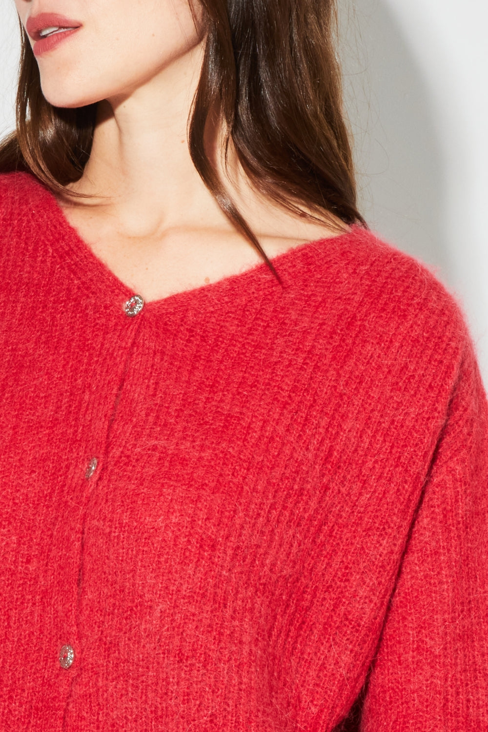 Cardigan Angelo Baby Alpaga Red Fabriqué En Italie