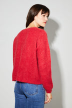 Cardigan Angelo Baby Alpaga Red Fabriqué En Italie