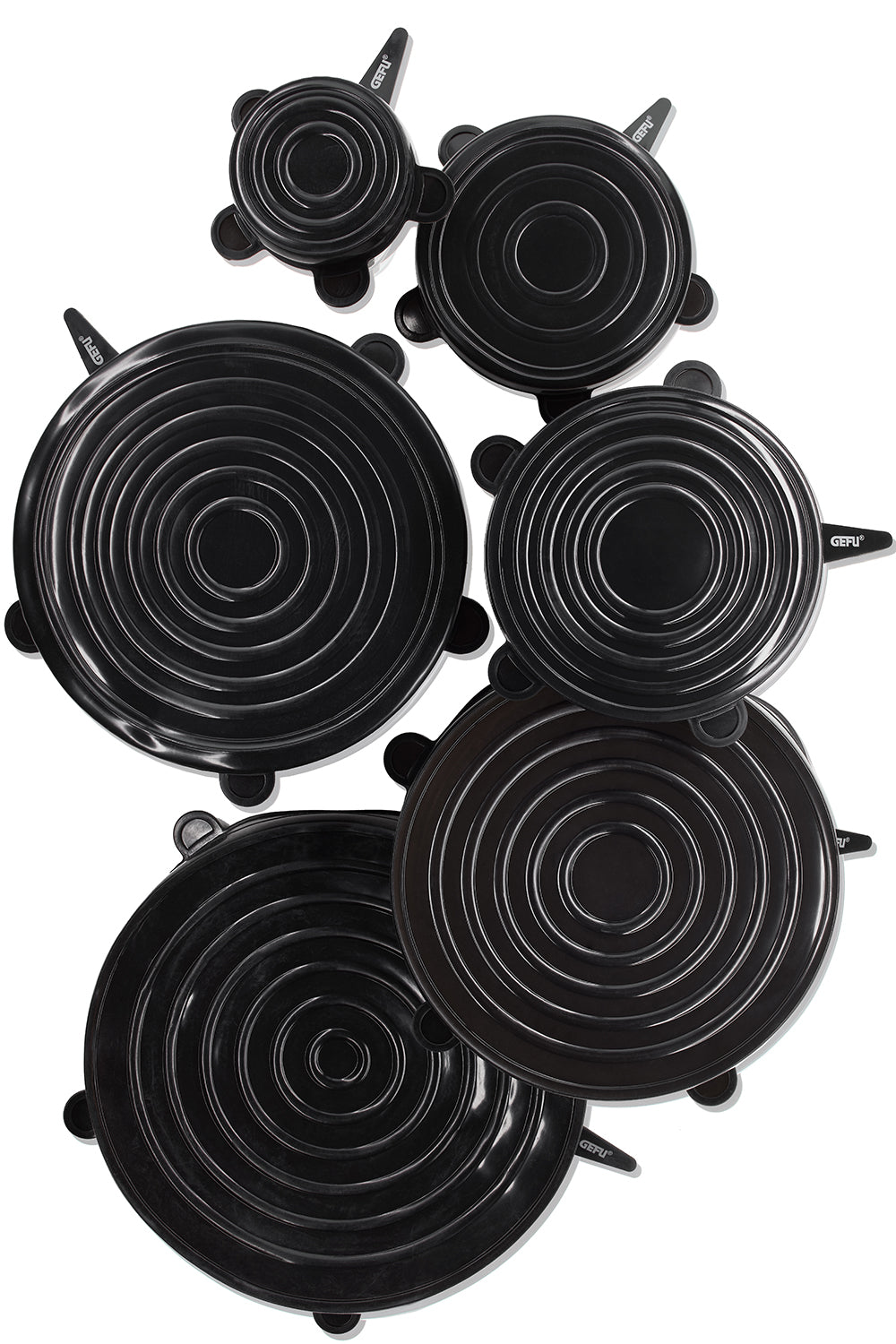 Viavo - Lot De 6 Couvercles En Silicone Flexifresh - Noir