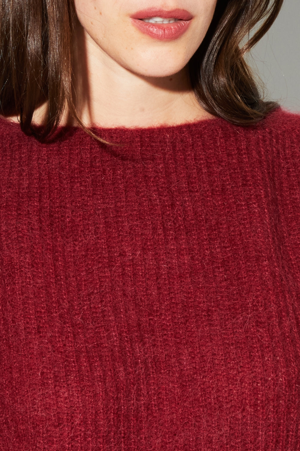 Maille Romy Baby Alpaga Bordeaux Fabriquée En Italie