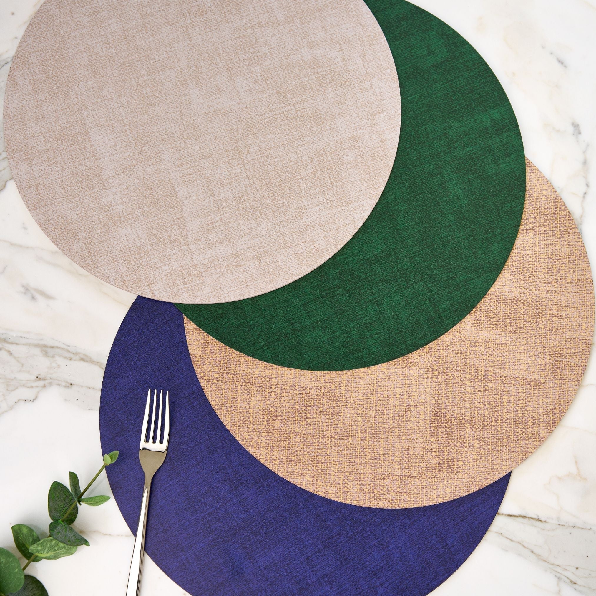 Set De Table Rond Réversible "Fabric"