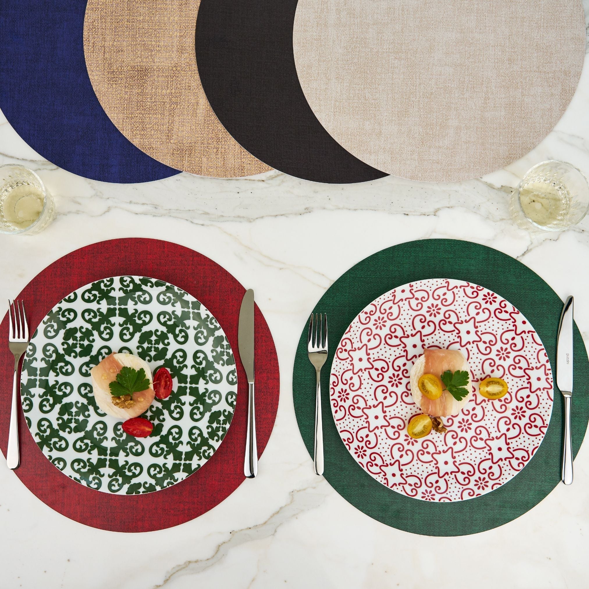 Set De Table Rond Réversible "Fabric"