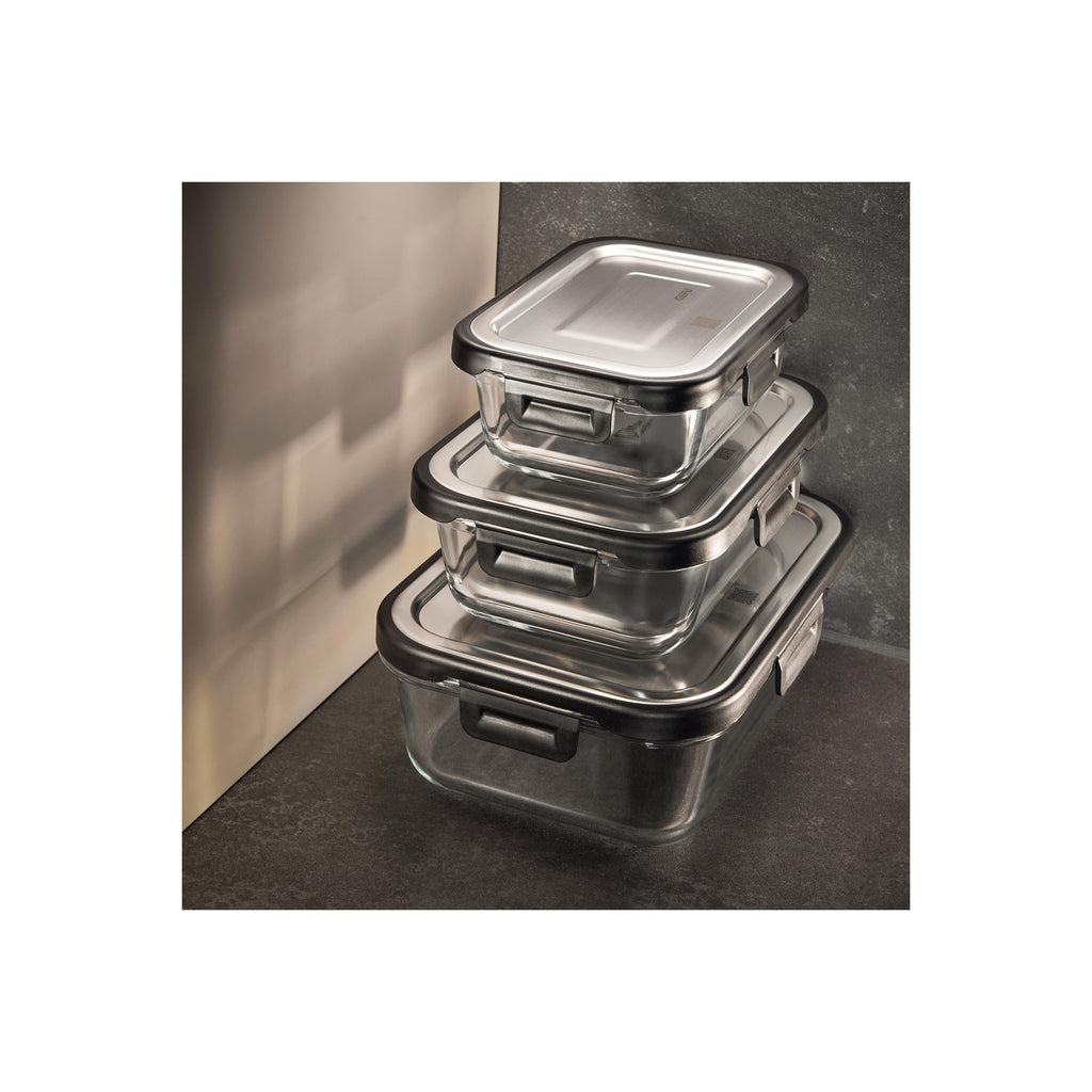 Milo - Set De 3 Boîtes De Conservation - Noir/Argent
