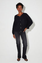 Cardigan Angelo Baby Alpaga Black Fabriqué En Italie