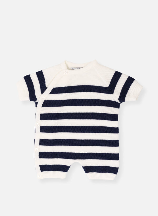 Combi - Short Marinière - Écru À Rayures Marines