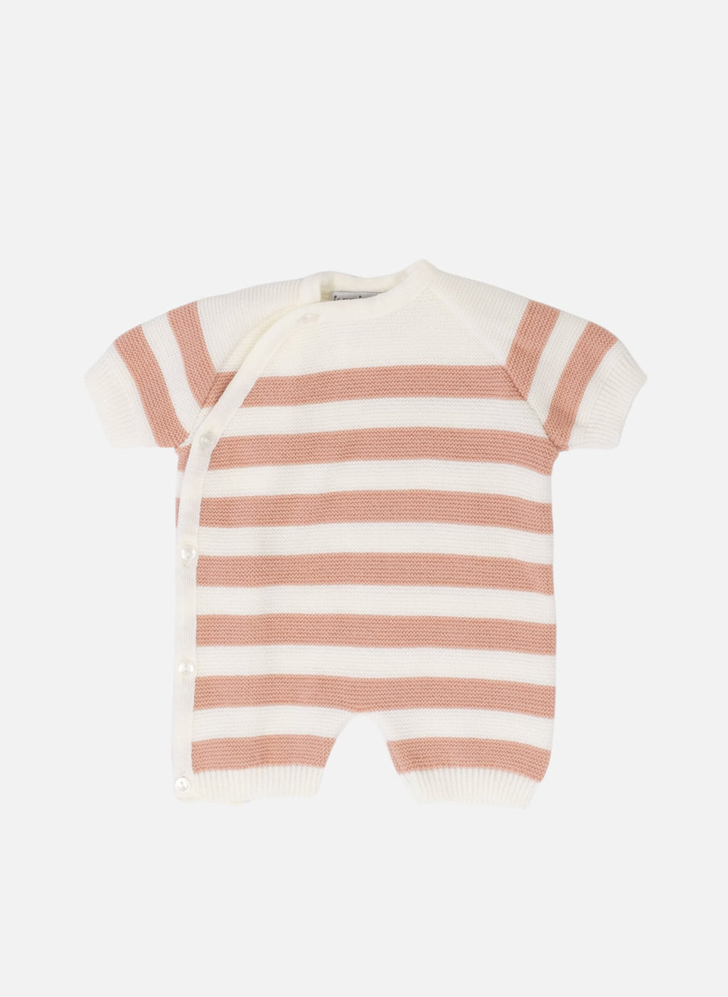 Combi - Short Marinière - Écru À Rayure Rose Misty