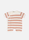 Combi - Short Marinière - Écru À Rayure Rose Misty