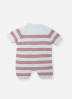 Combi - Short Marinière - Écru À Rayure Rose Misty
