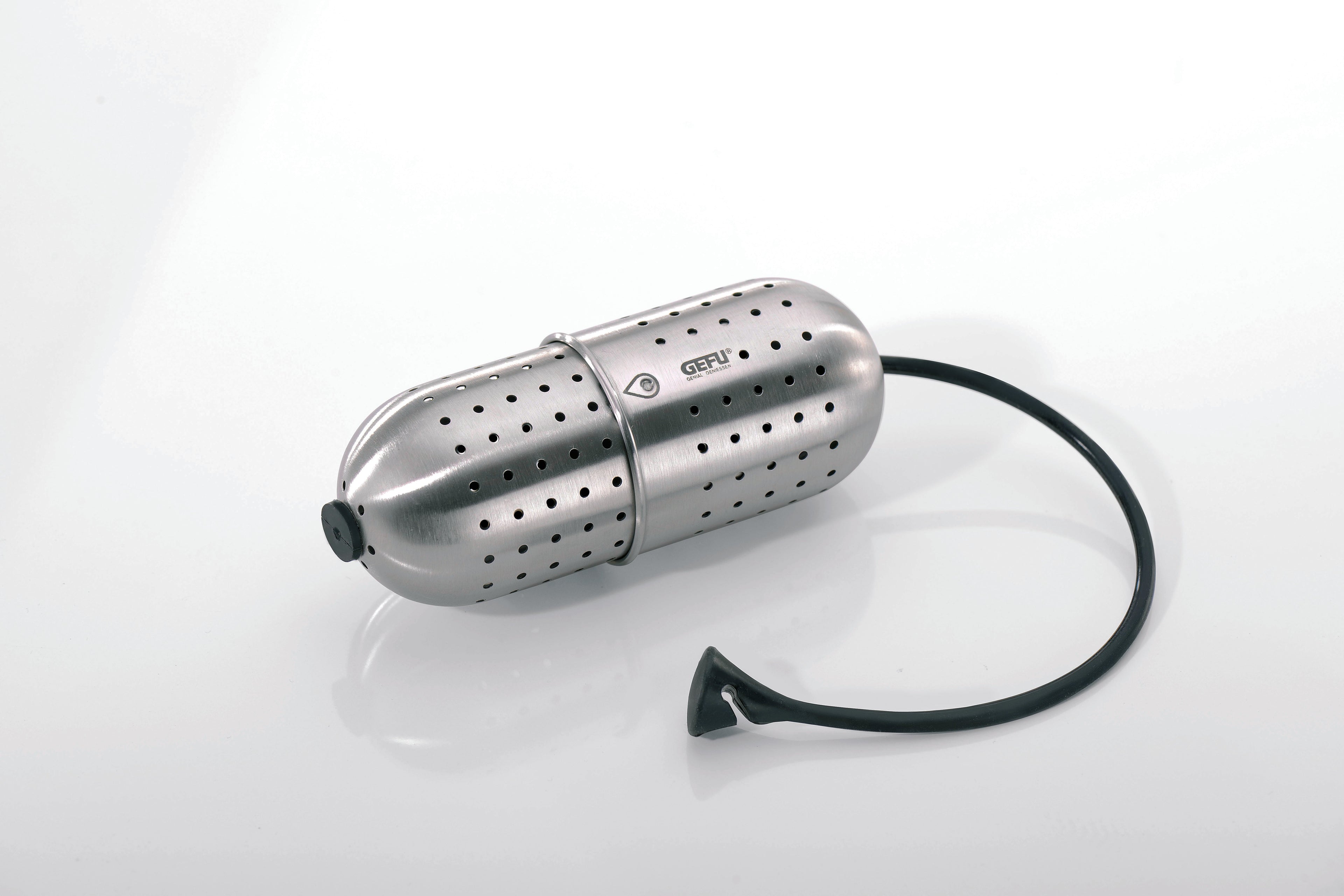 Gusto - Boule À Épices - Acier Inoxydable Et Silicone - Noir/Argent