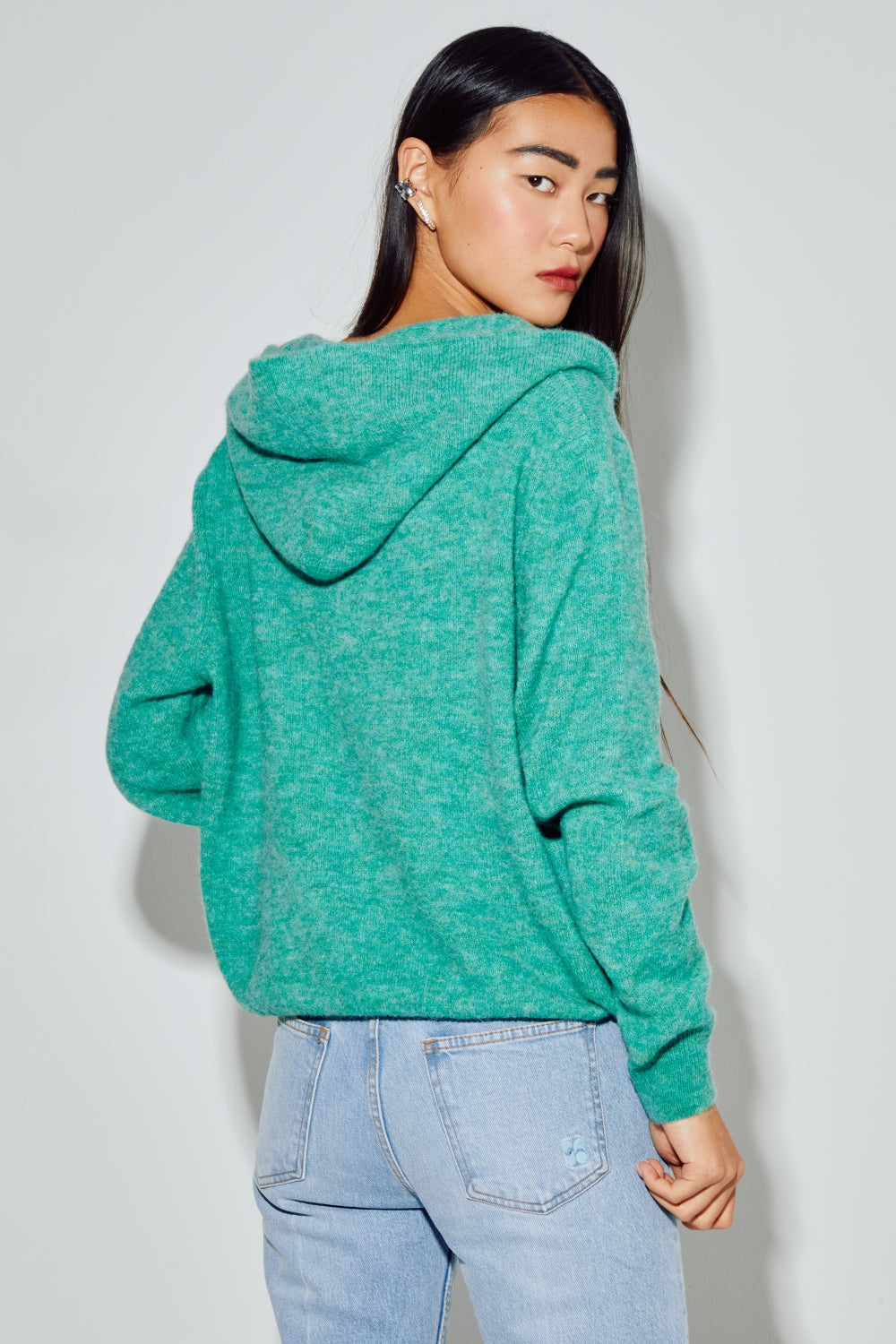 Sweatshirt Nola Alpaga Green Fabriqué En Italie