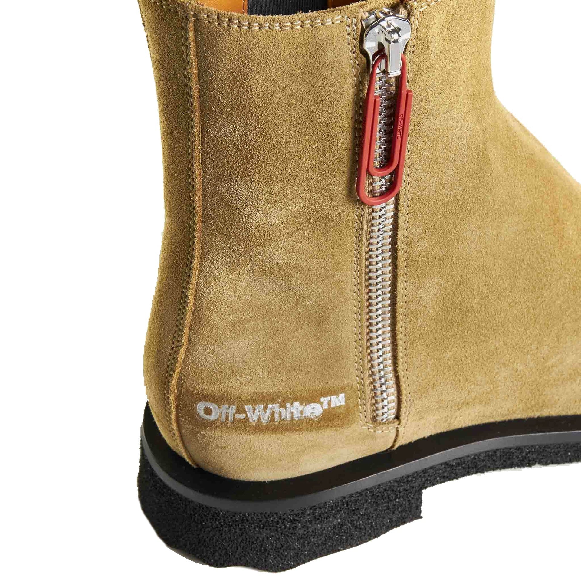 Bottes - Off-White Suede Ankle  - Beige