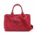 Prada Canapa Convertible Tote Printed Canvas Medium