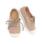 Chaussures Baskets Tennis En Toiles À Lacets Et Élastiques - Rose Nude - Mixte