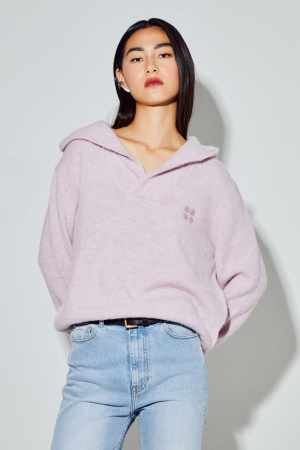 Sweatshirt Nola Alpaga Lila Fabriqué En Italie