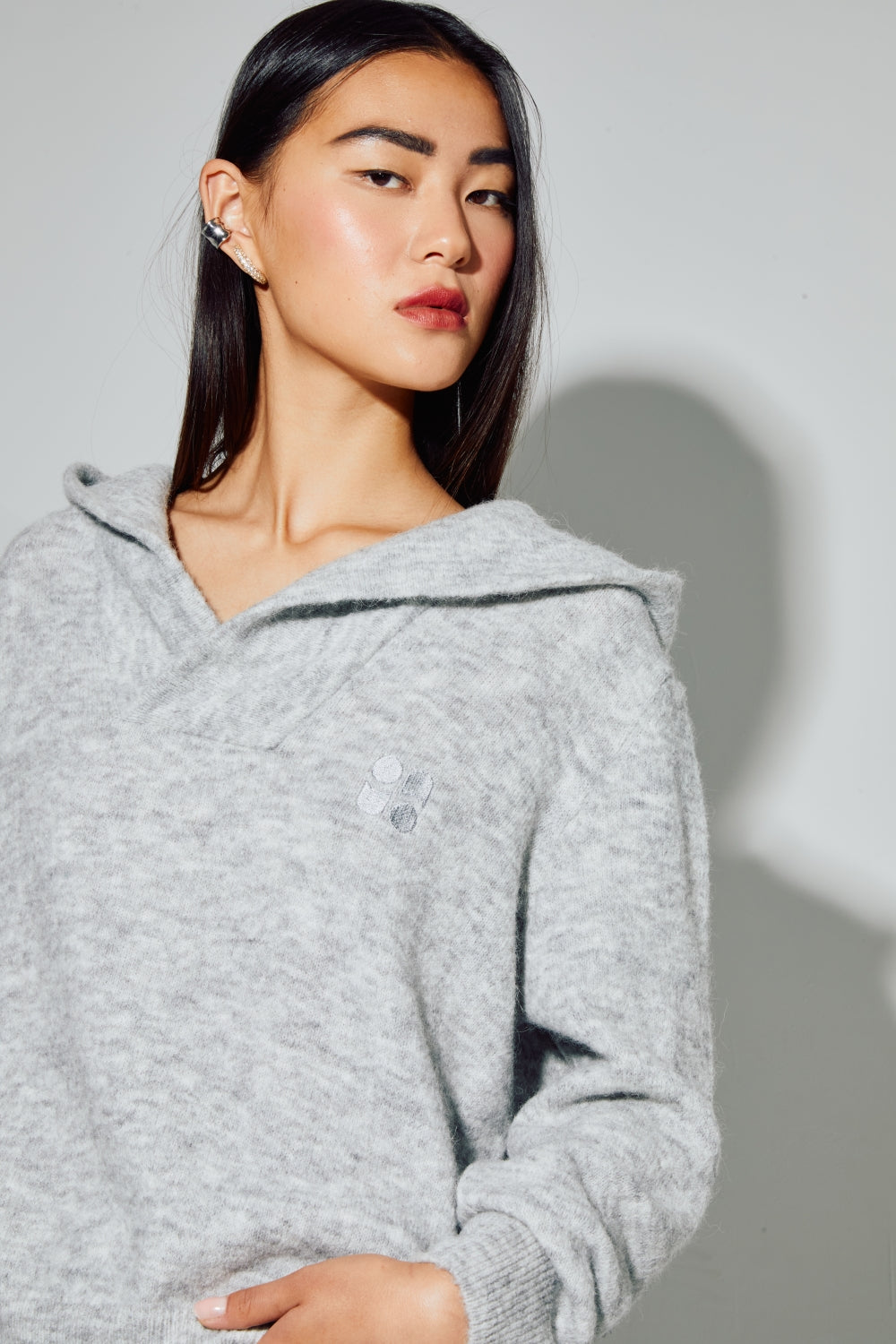 Sweatshirt Nola Alpaga Grey Fabriqué En Italie