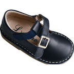 Chaussures Souples Mixtes À Scratch Aramis - Cuir Marine - Mixte