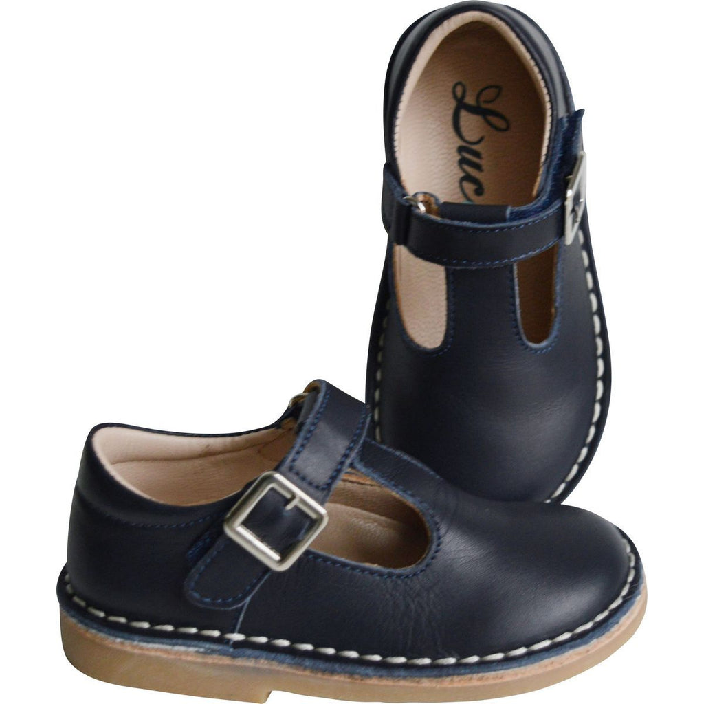 Chaussures Souples Mixtes À Scratch Aramis - Cuir Marine - Mixte