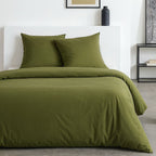 Parure Effet Matiere - Parure De Lit - Vert Foncé