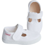 Chaussures Sandales En Toiles Salomé Scratch - Blanc - Mixte