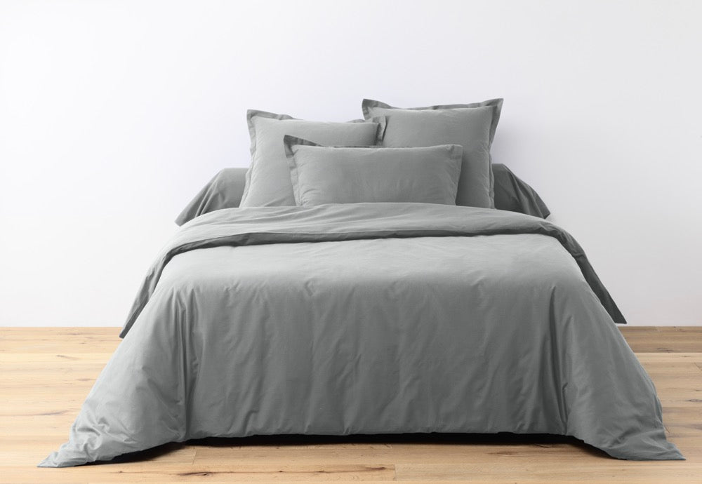 Lot De 2 Taies D'Oreiller - 100% Coton 57 Fils - Silver