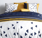 Parure De Couette 3Pcs 100%Coton 57 Fils/Cm2 -Bandol - Bleu