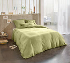 Parure de Lit - 3 Pièces - 100% Lin Lavé - 160g - Beurre