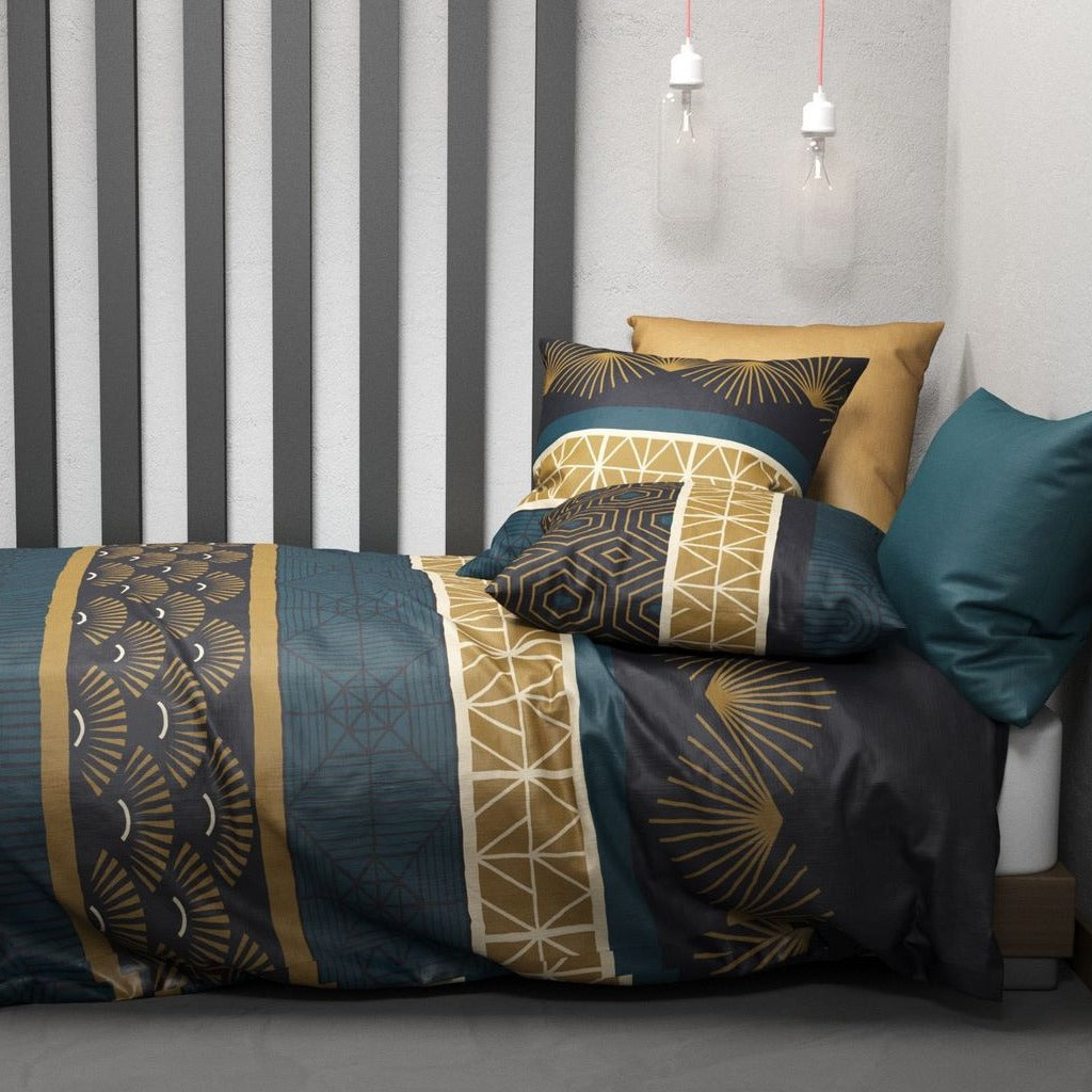 Parure Housse De Couette 3Pcs 100% Coton 57Fils - Qobe