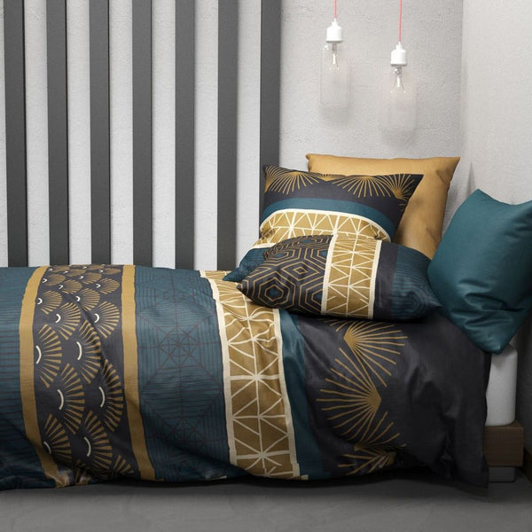 Parure Housse De Couette 3Pcs 100% Coton 57Fils - Qobe