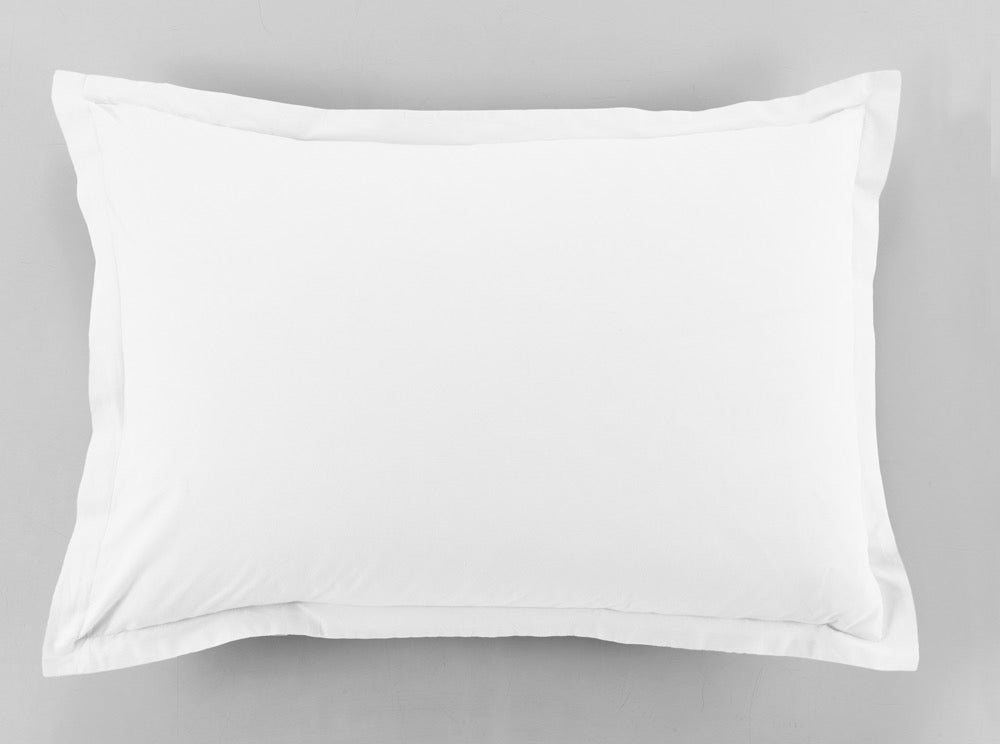 Lot De 2 Taies D'Oreiller - 100% Coton 57 Fils - Blanc