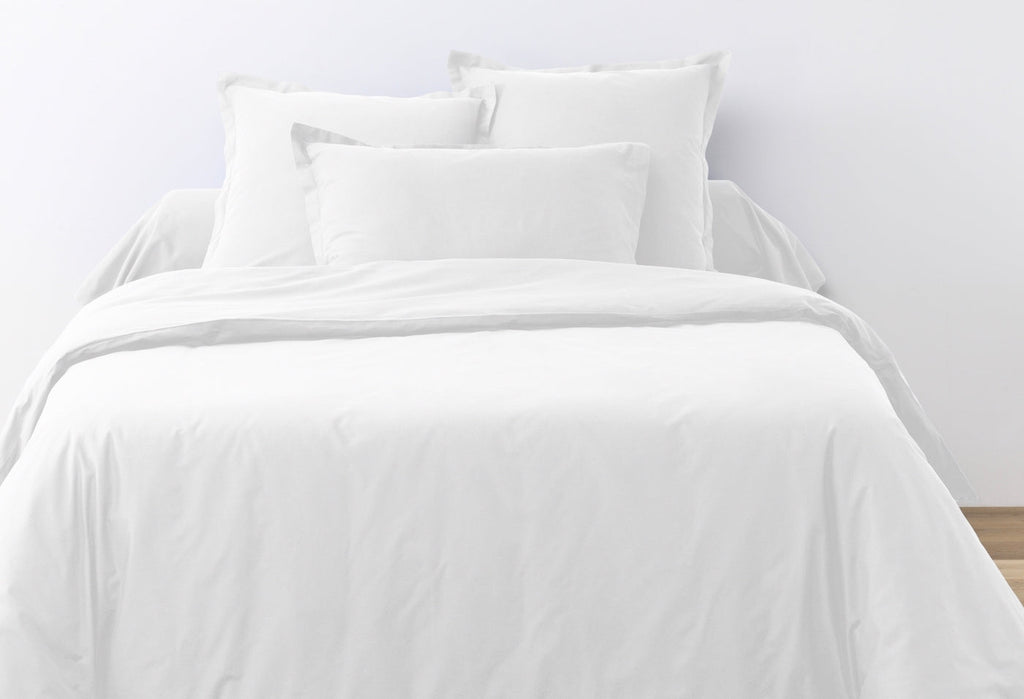 Parure De Lit - 2 Pièces - 100% Coton 57 Fils - Blanc