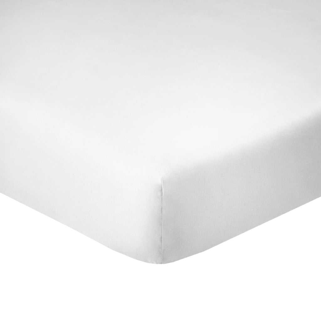 Drap Housse - 100% Coton 57 Fils - Blanc