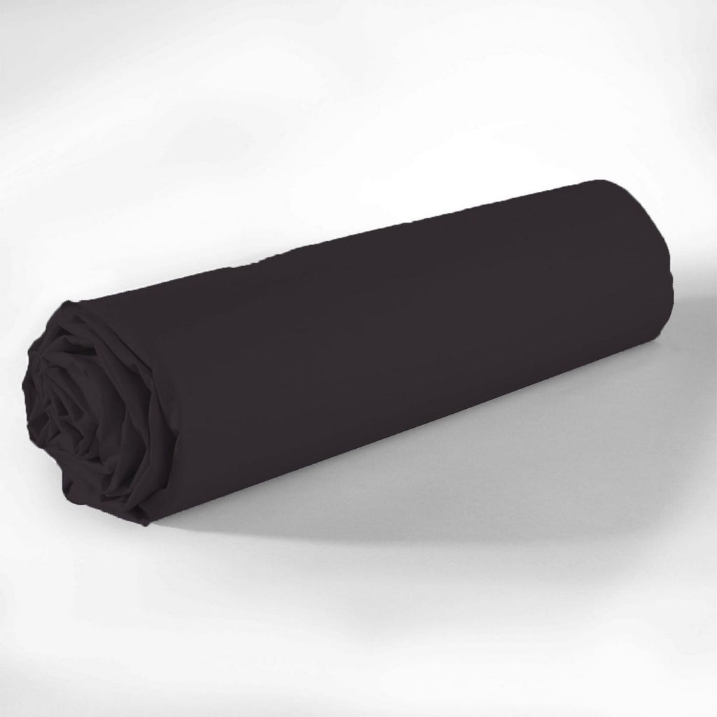 Drap Housse - 100% Coton 57 Fils - Noir Graphite