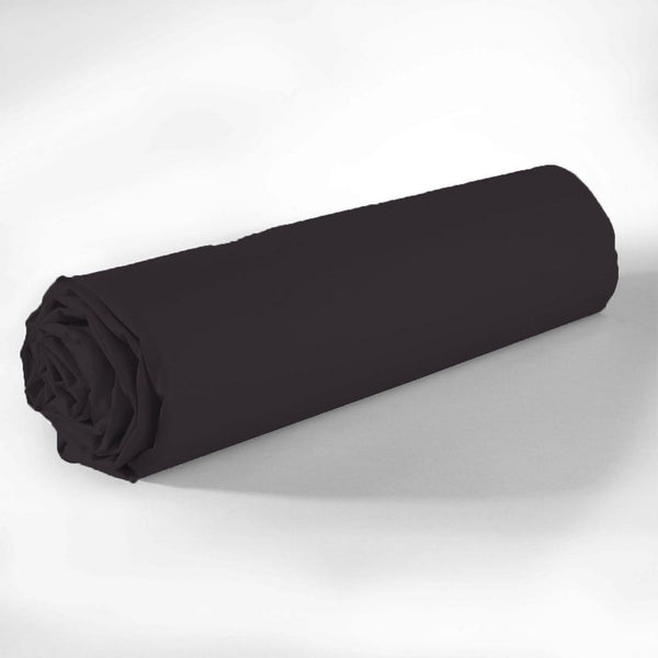 Drap Housse - 100% Coton 57 Fils - Noir Graphite