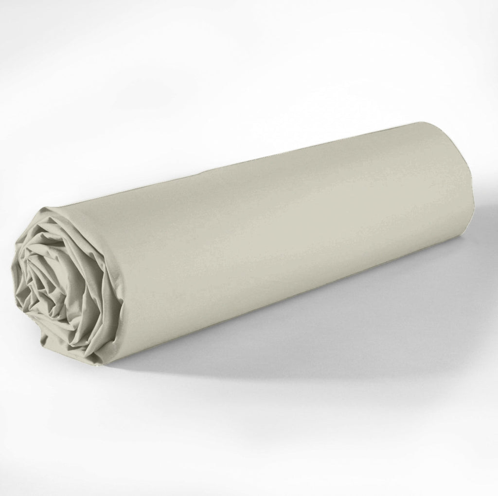 Drap Housse - 100% Coton 57 Fils - Grège