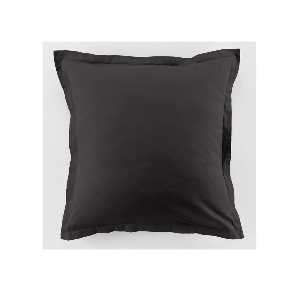 Lot De 2 Taies D'Oreiller - 100% Coton 57 Fils - Gris Foncé