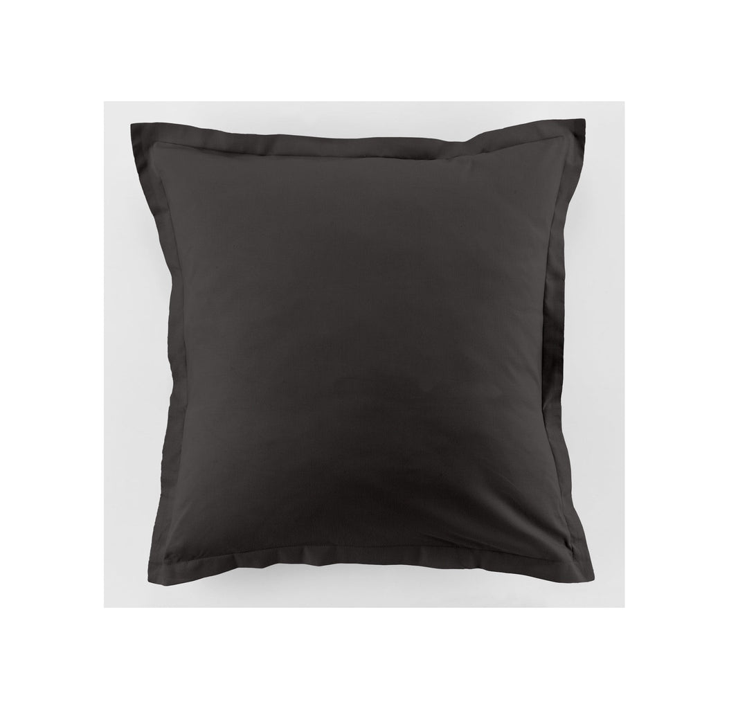 Lot De 2 Taies D'Oreiller - 100% Coton 57 Fils - Gris Foncé