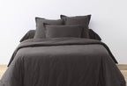 Lot De 2 Taies D'Oreiller - 100% Coton 57 Fils - Gris Foncé
