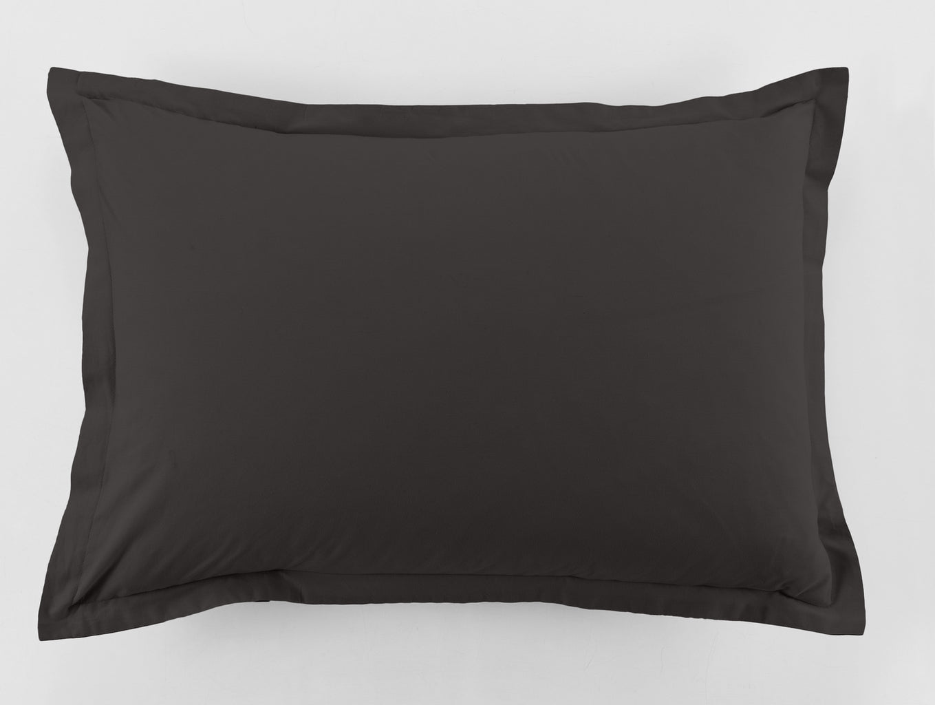 Lot De 2 Taies D'Oreiller - 100% Coton 57 Fils - Gris Foncé