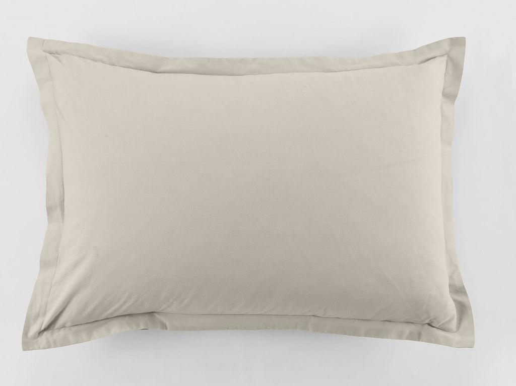 Lot De 2 Taies D'Oreiller - 100% Coton 57 Fils - Ivoire