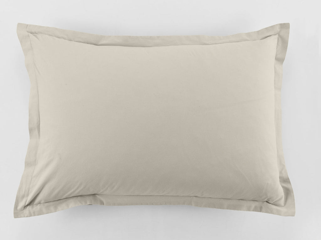 Lot De 2 Taies D'Oreiller - 100% Coton 57 Fils - Ivoire