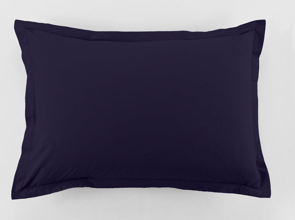 Lot De 2 Taies D'Oreiller - 100% Coton 57 Fils - Bleu Impérial