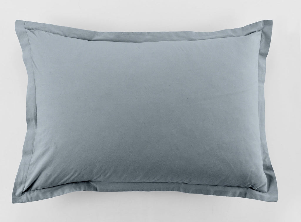 Lot De 2 Taies D'Oreiller - 100% Coton 57 Fils - Blue Polaire