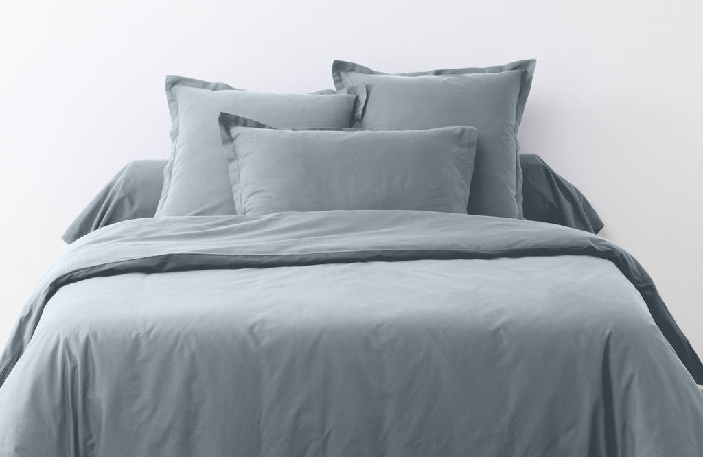 Lot De 2 Taies D'Oreiller - 100% Coton 57 Fils - Blue Polaire